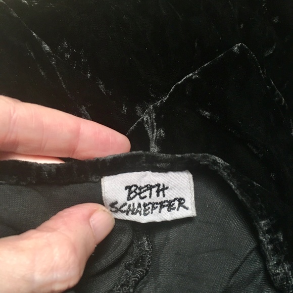 SOLD Vtg 90s Beth Schaeffer velvet slip maxi halter dress fairy grunge goth - Picture 4 of 5